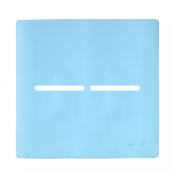 Placa p/ 2 Interruptores 4x4 - Novara Celeste